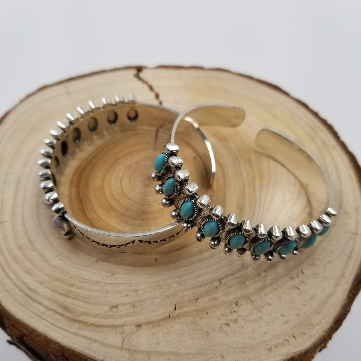 Vintage Turquoise Bracelet: White