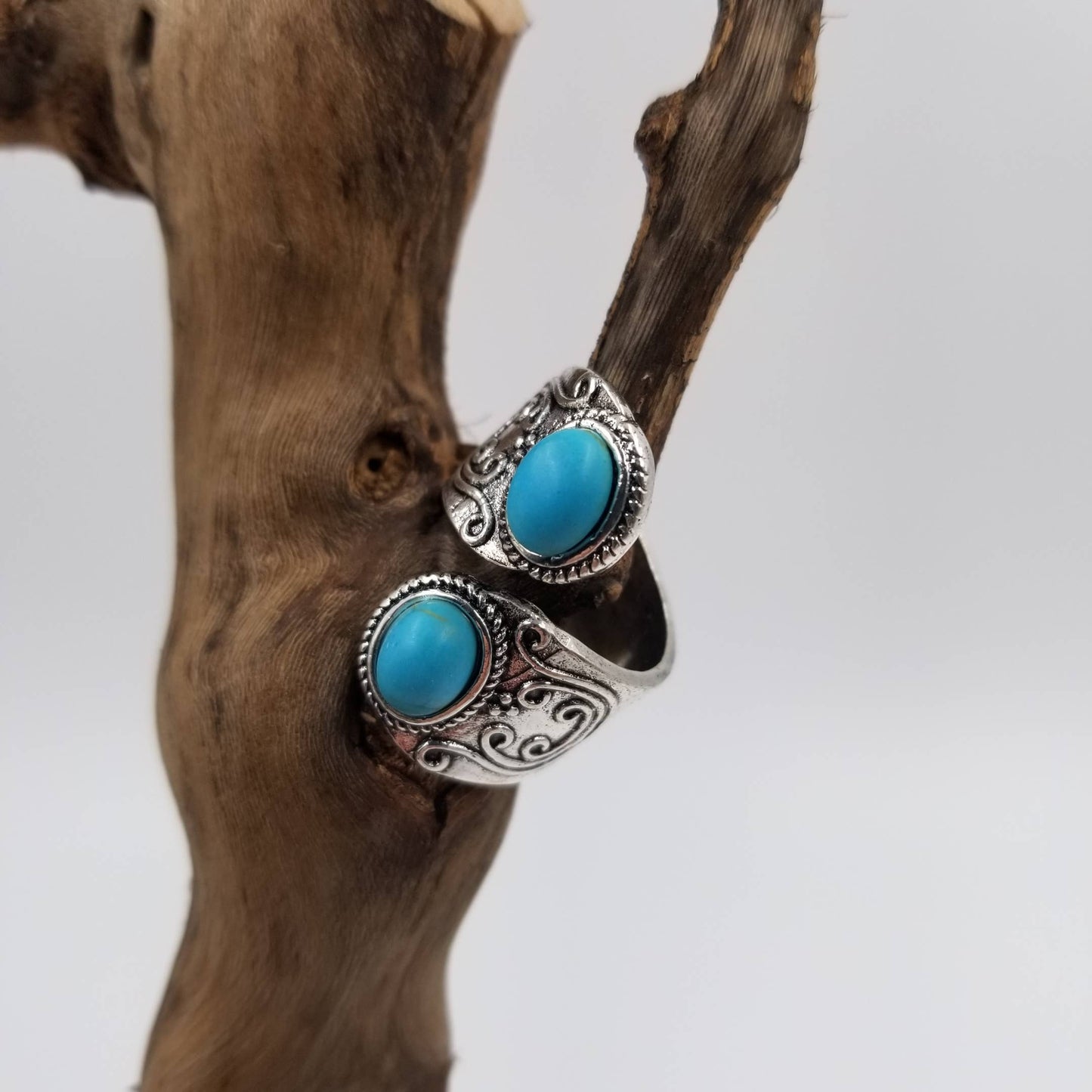 Vintage Silver Turquoise Adjustable Ring