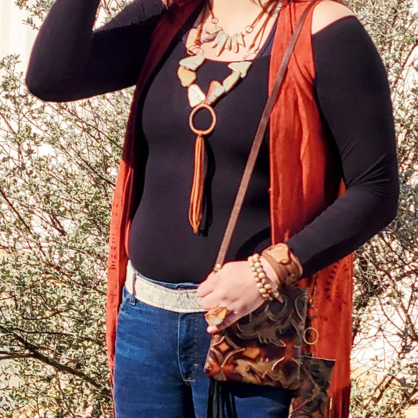 Aqua Terra Leather Cord Necklace