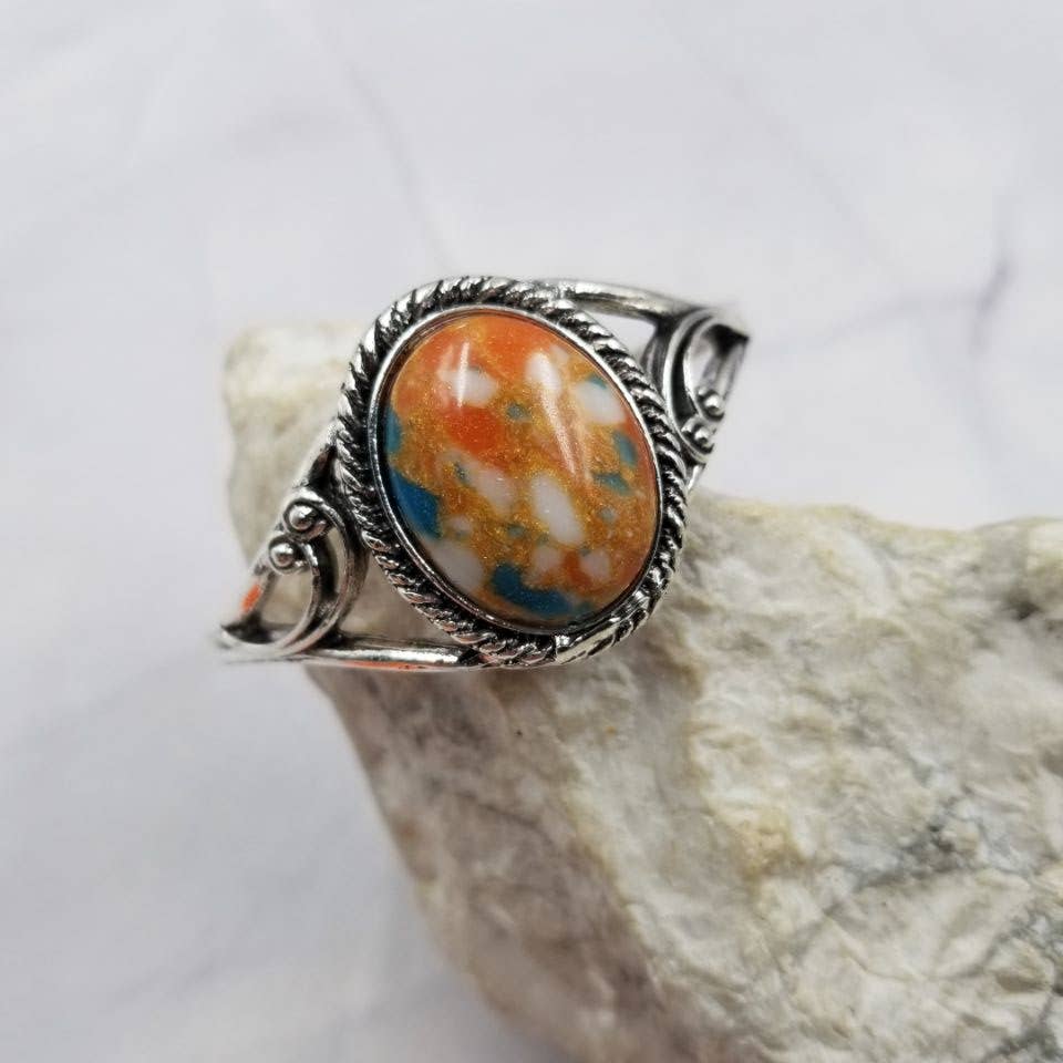 Oval Turquoise Cuff Bracelet