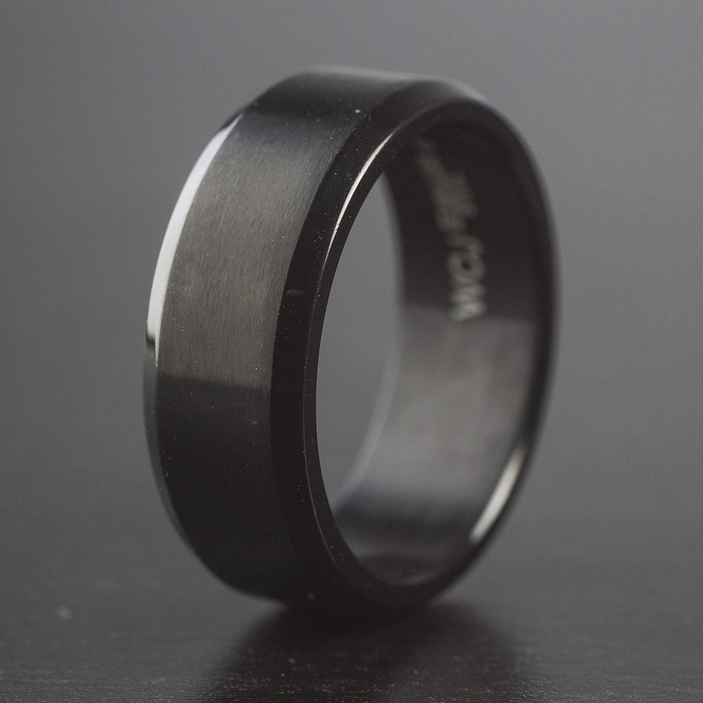 Brushed and Polished Stainless Steel Ring - 8mm: 11