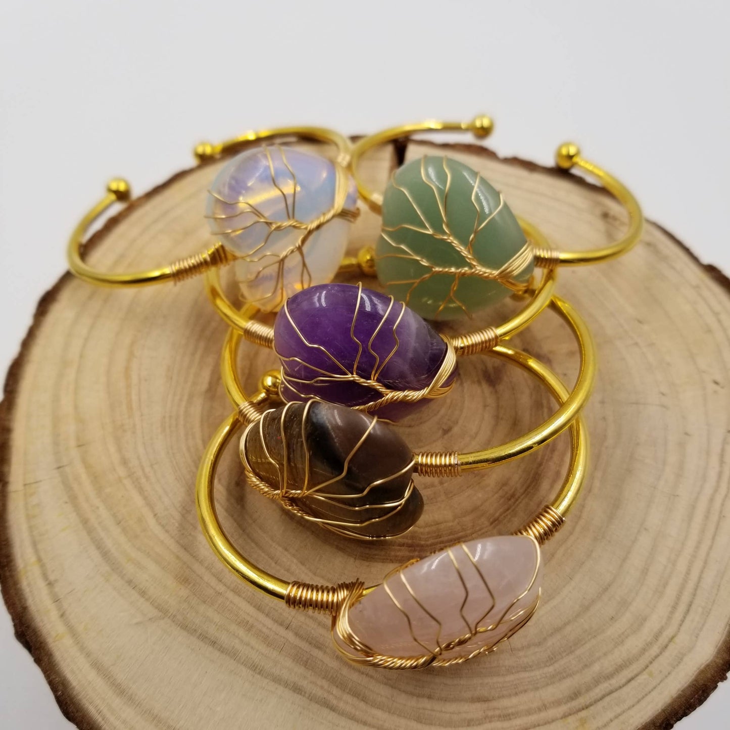 Handmade Natural Crystal Heart Bracelet - Mother'S Day Gift: Purple
