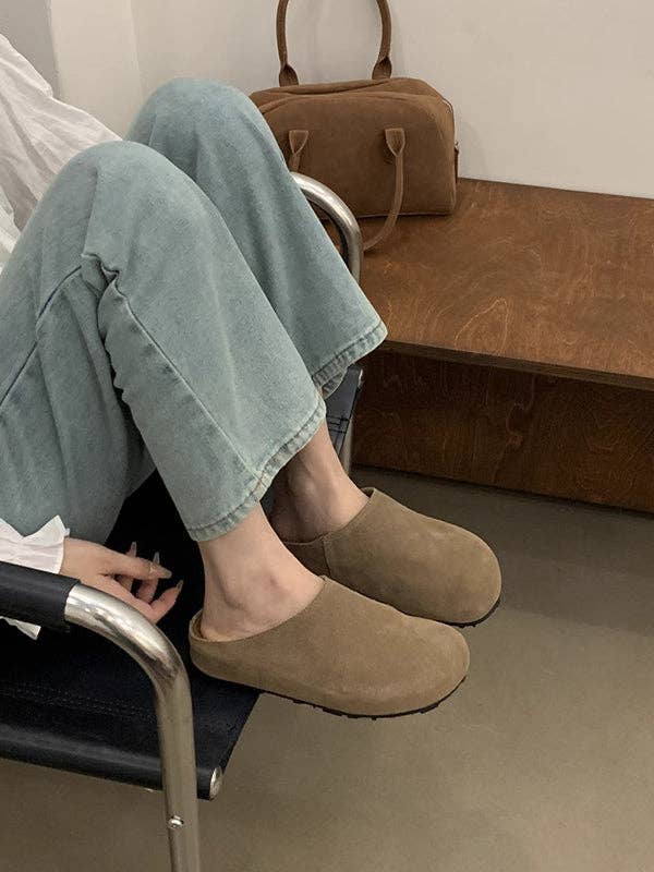 Round-Toe Split-Joint Flat Shoes Slippers&Mules: GINGER / US 8.5 | EU 39 1/3 | UK 6 | CN 40