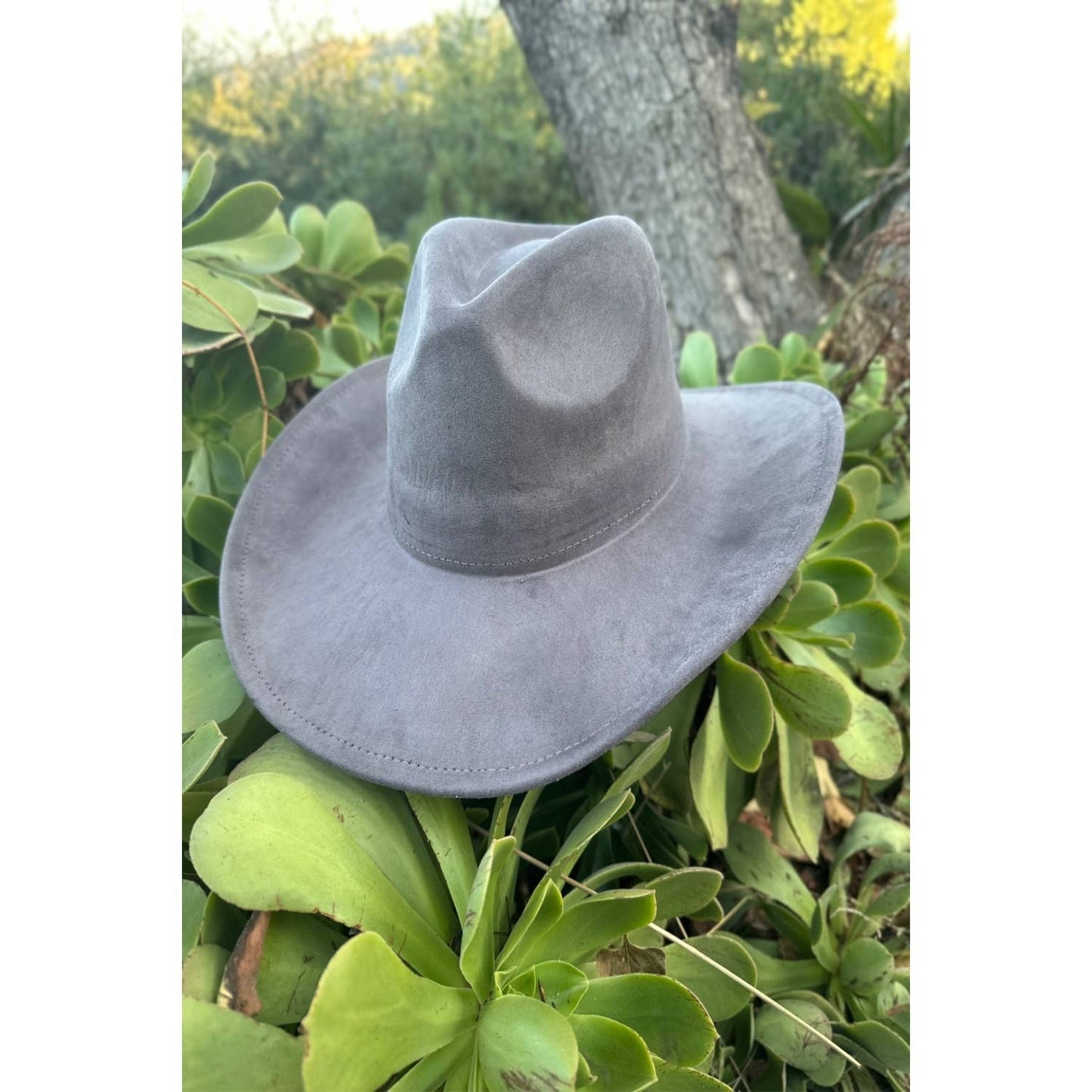 Best seller Vegan Suede Cowboy hat stiff flat brim: Dk Teal / ONE SIZE