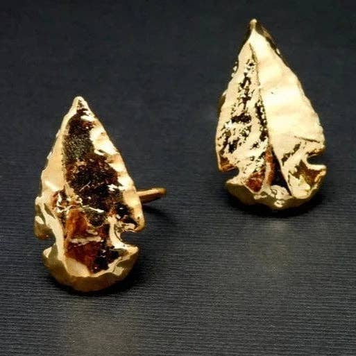 Crystal Arrowhead Ring with 24k Gold Electroplated Edges