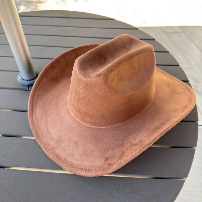🤠Vegan Suede Cattleman Cowboy Hat: Brown