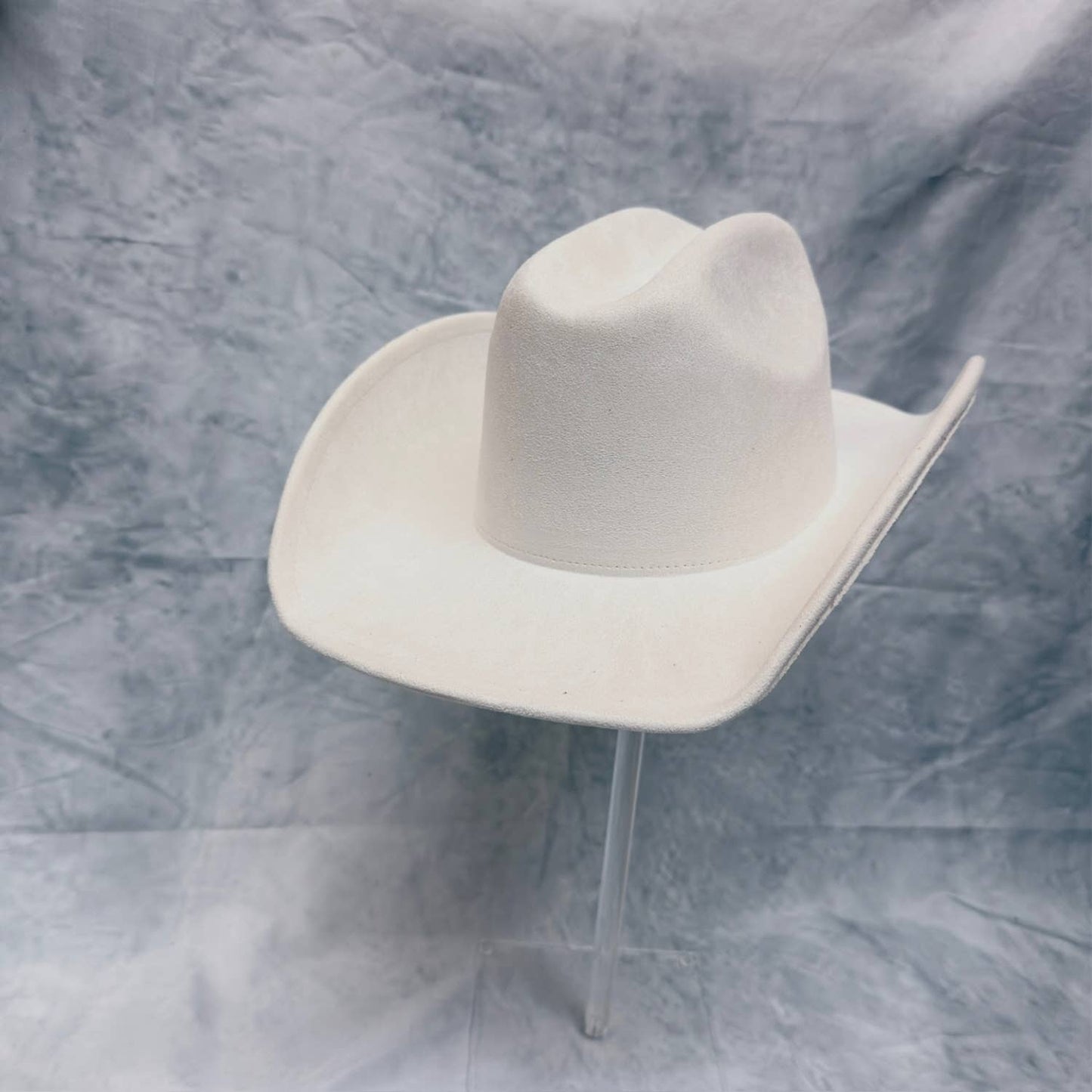 VEGAN SUEDE CATTLEMAN COWBOY HAT: Lt Brown / ONE SIZE