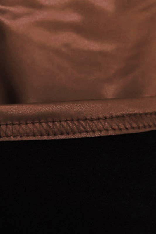 Fleece lined basic faux leather skinny PU legging pants: Black