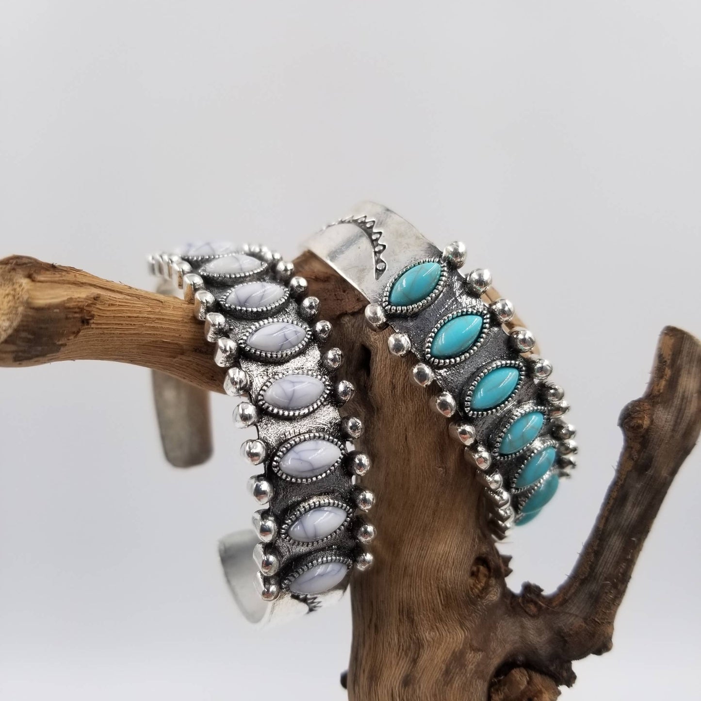 Vintage Turquoise Bracelet: White