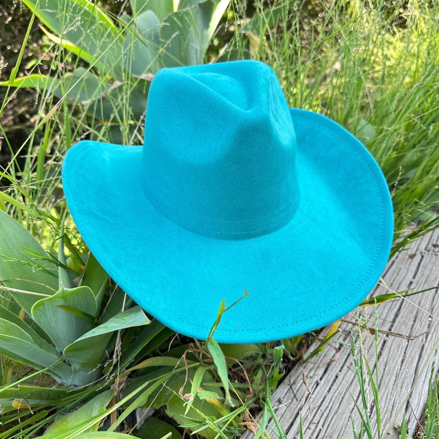 Best seller Vegan Suede Cowboy hat stiff flat brim: CAMEL / ONE SIZE
