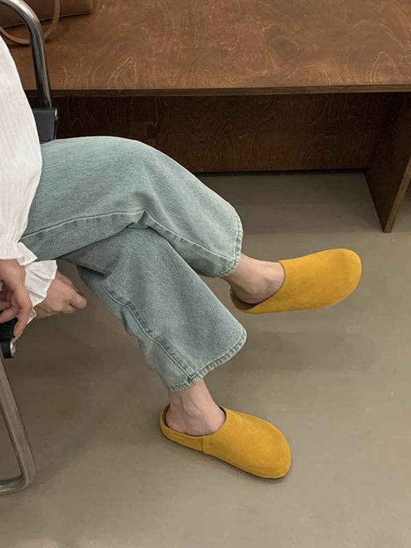 Round-Toe Split-Joint Flat Shoes Slippers&Mules: GINGER / US 8.5 | EU 39 1/3 | UK 6 | CN 40