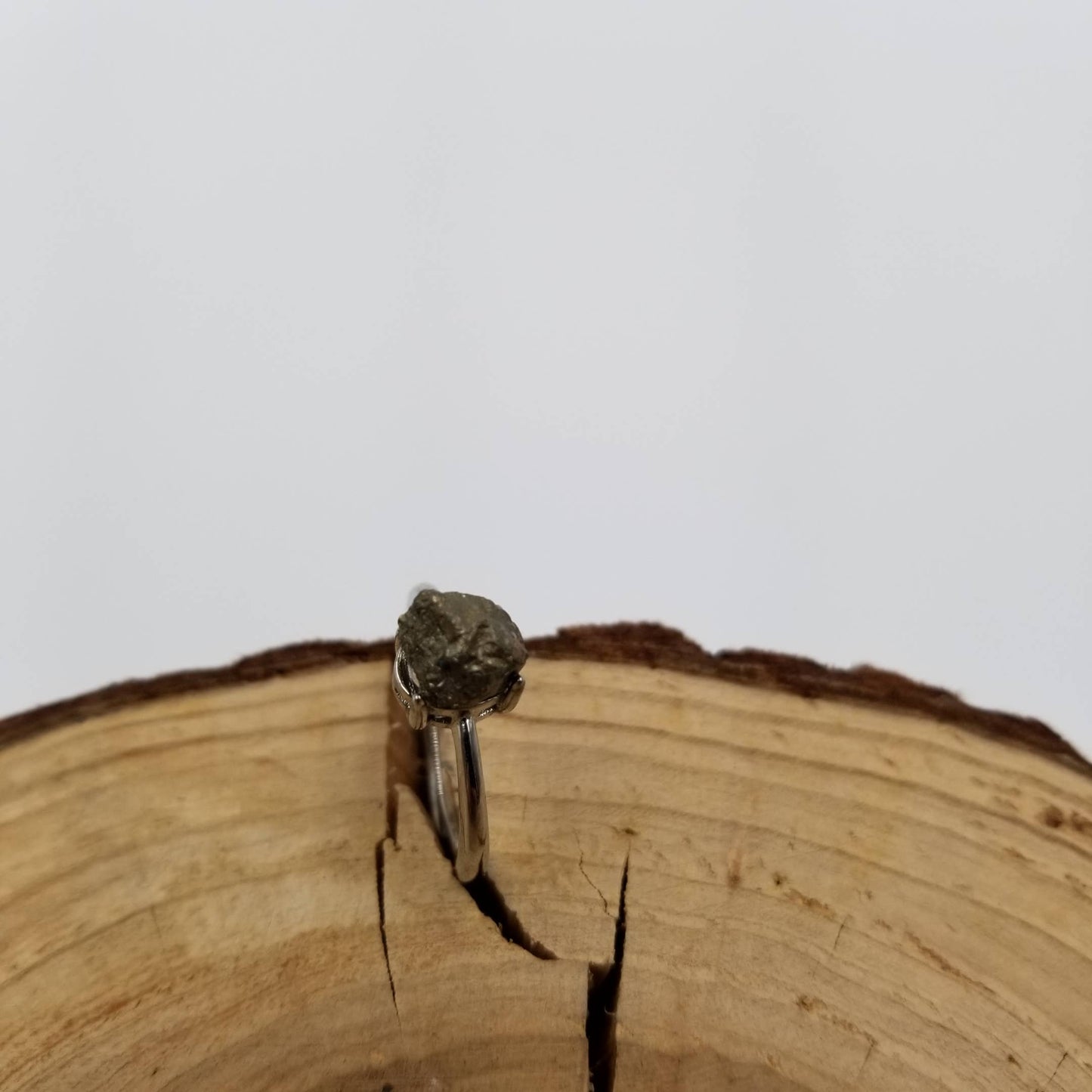 Handmade Natural Pyrite Crystal Cluster Ring