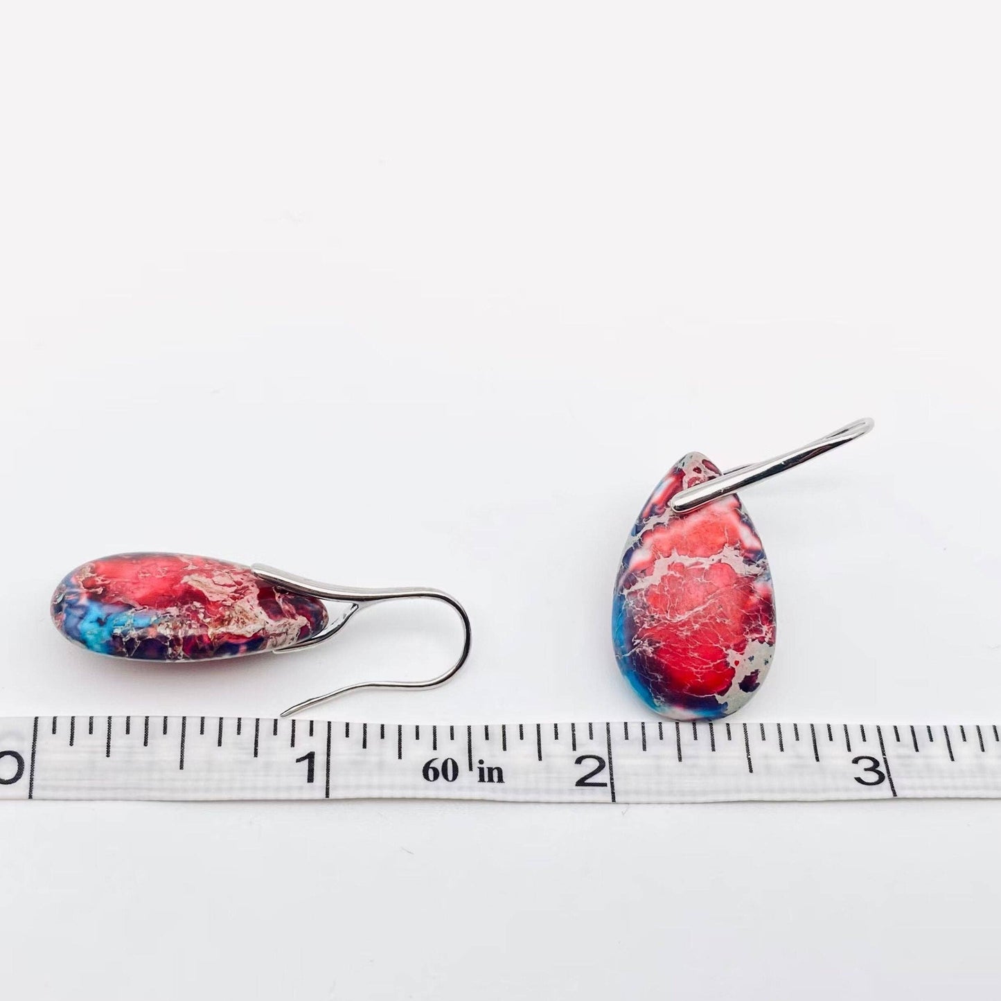 Drop-shaped Colored Emperor Stone Earrings - CS: C