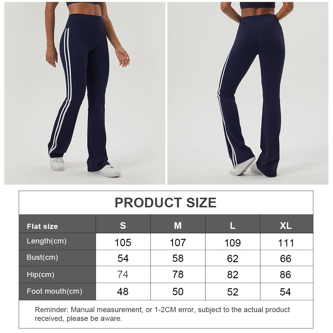 Yoga Color Block Hip Lifting Fitness Sport Flare Pants: Blue / M