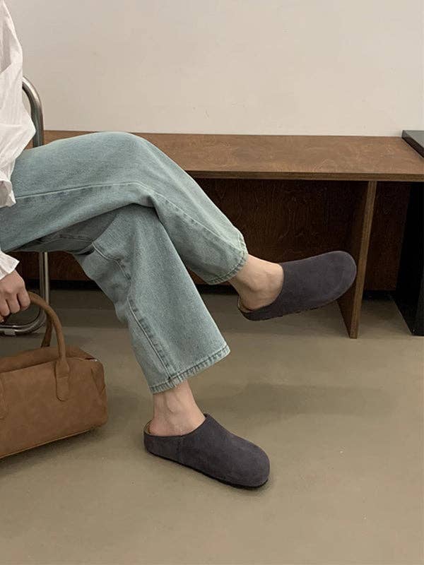 Round-Toe Split-Joint Flat Shoes Slippers&Mules: GINGER / US 8.5 | EU 39 1/3 | UK 6 | CN 40
