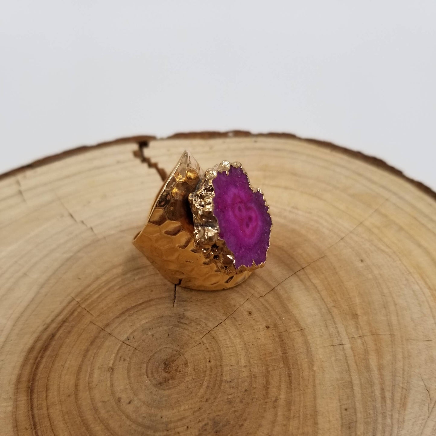 Rough Cut Stone Ring: Purple
