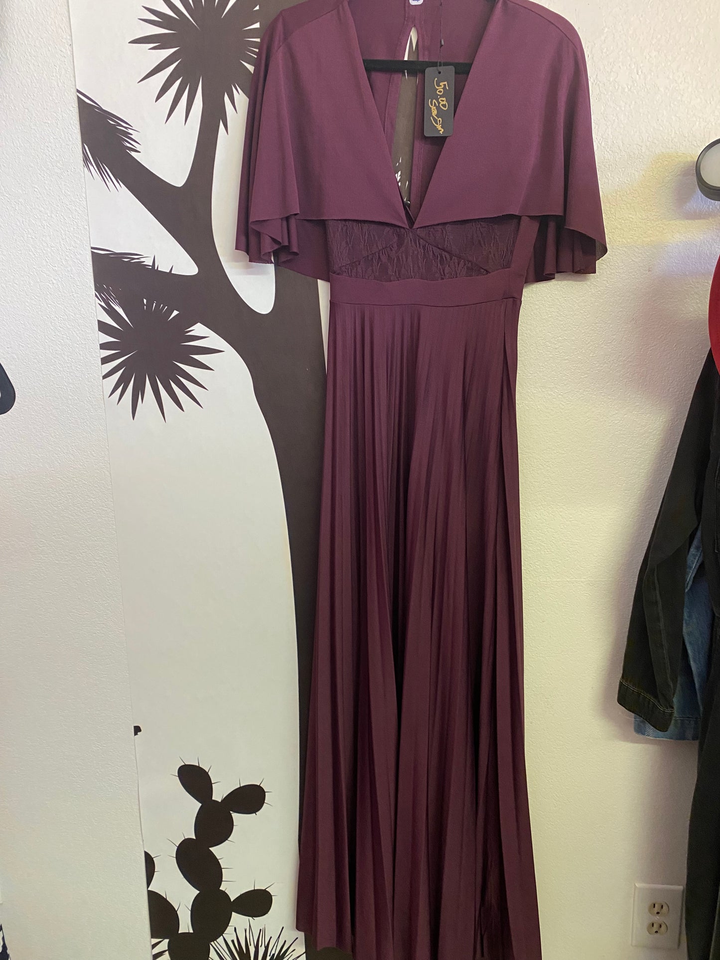 Long burgundy vintage dress