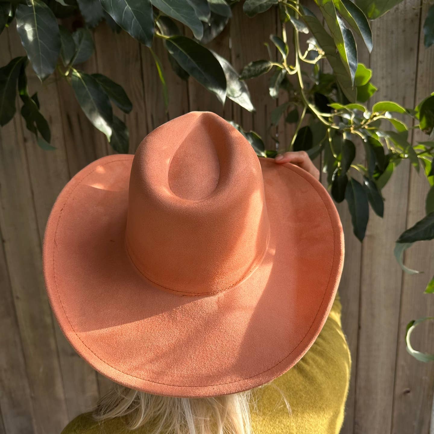 Best seller Vegan Suede Cowboy hat stiff flat brim: Dk Teal / ONE SIZE