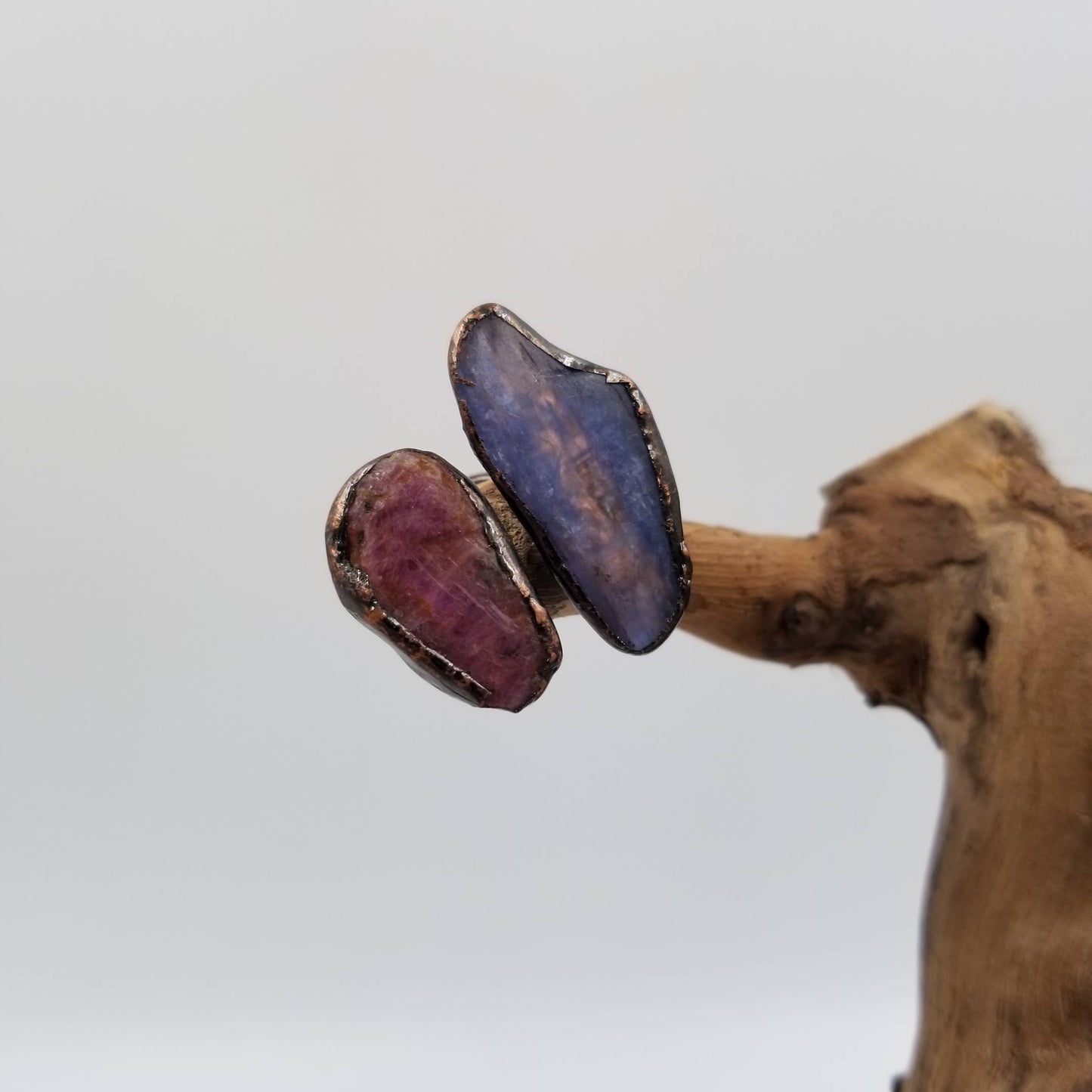 Handmade Vintage Medieval Dual Natural Stone Ring