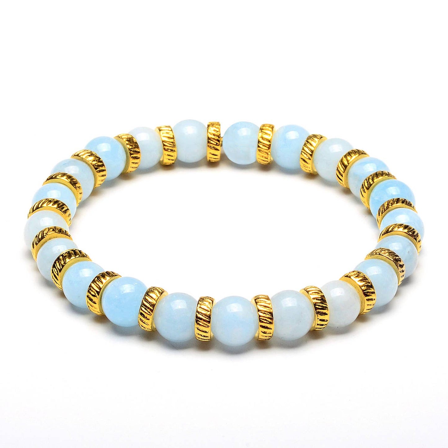 Dyed Jade Stone Bead Stretch Bracelet (8mm): Pink