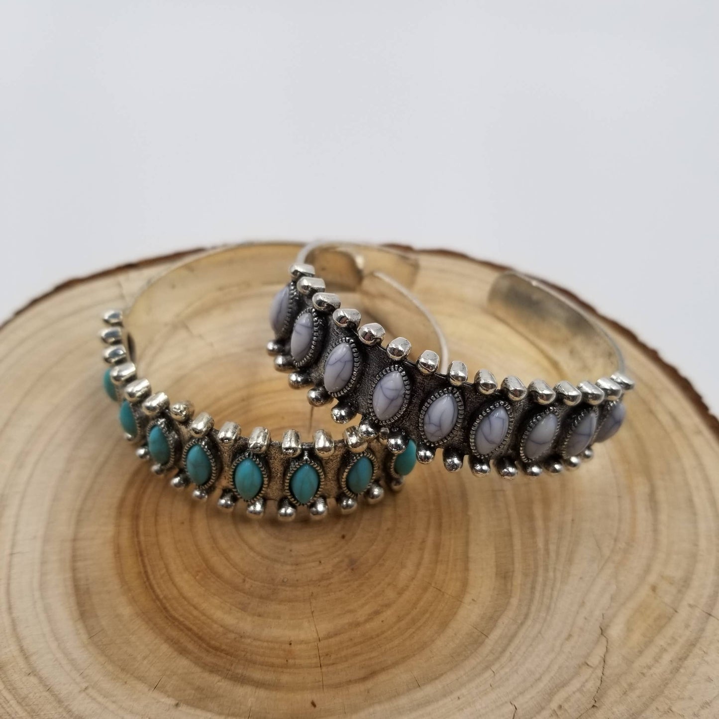 Vintage Turquoise Bracelet: White