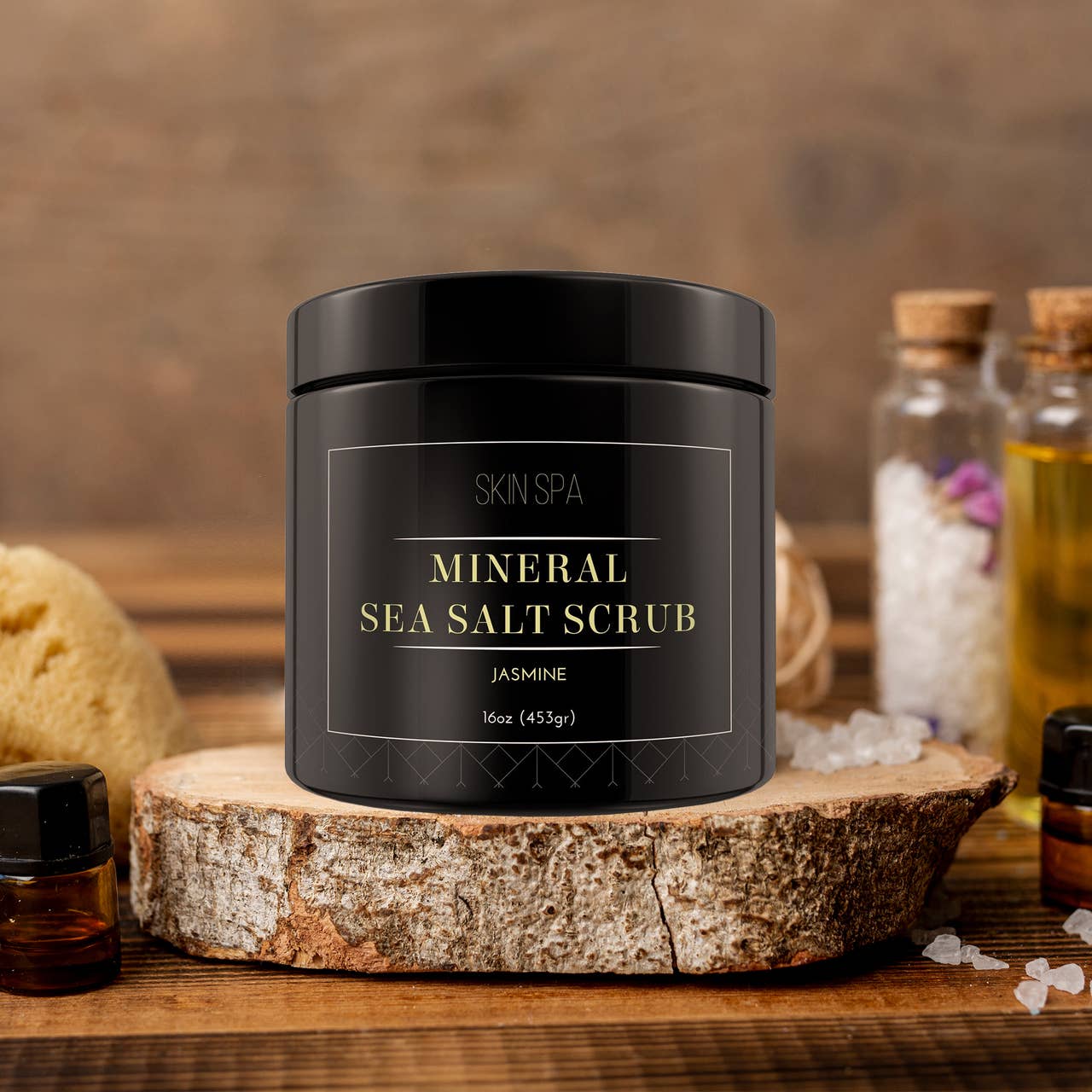 Mineral Sea Salt Scrub - Jasmine 16oz (453gr): Retail Product