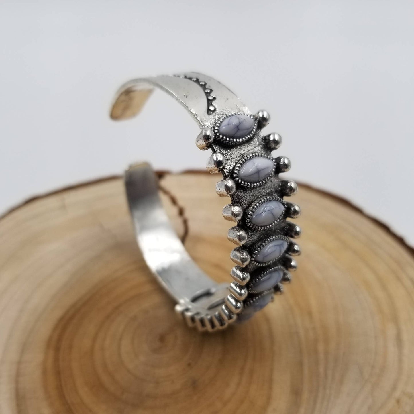 Vintage Turquoise Bracelet: White
