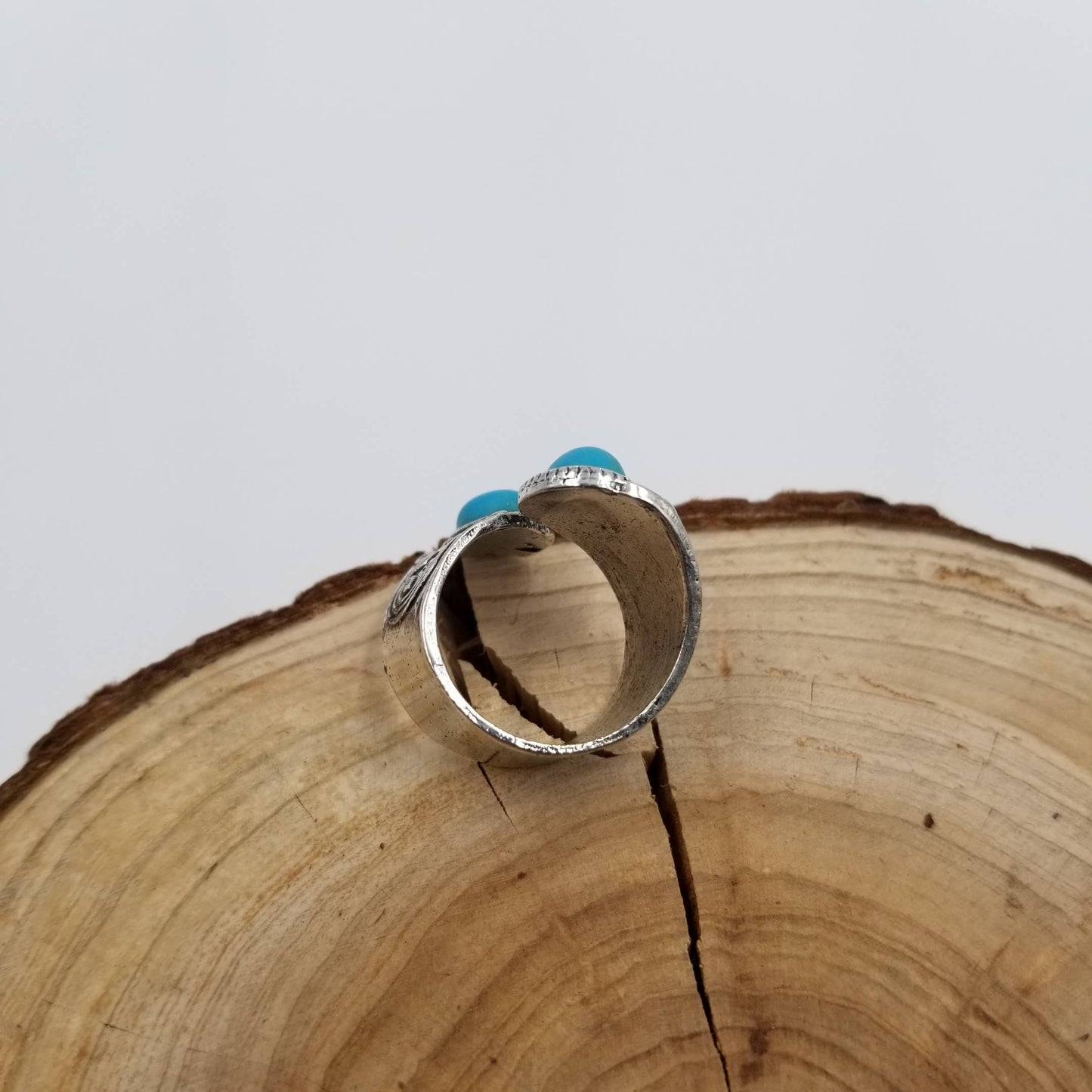 Vintage Silver Turquoise Adjustable Ring