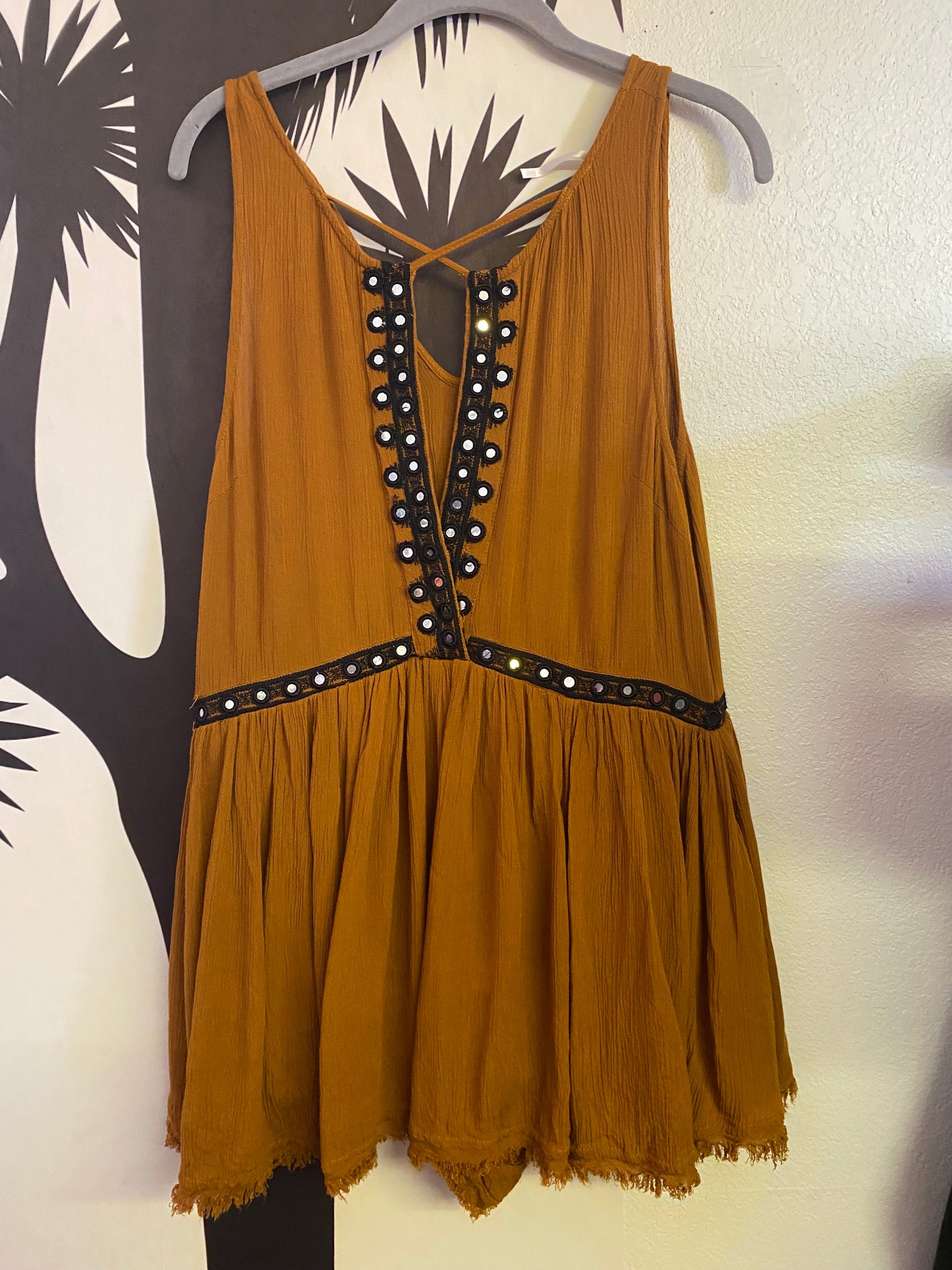 Rust studded skort