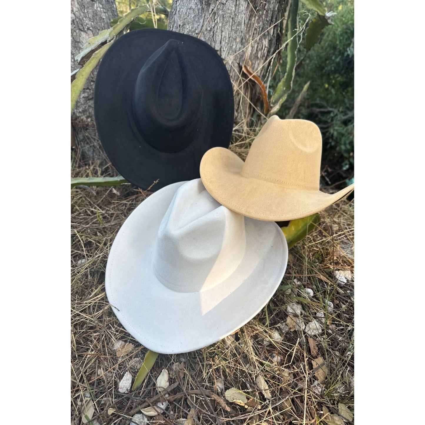 Best seller Vegan Suede Cowboy hat stiff flat brim: Dk Teal / ONE SIZE