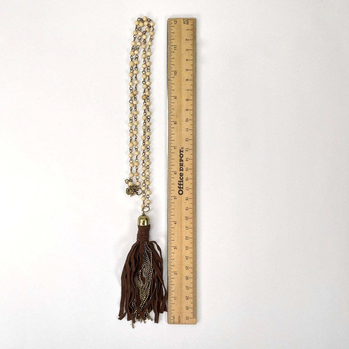Crystal Beaded Necklace with Tassel Pendant