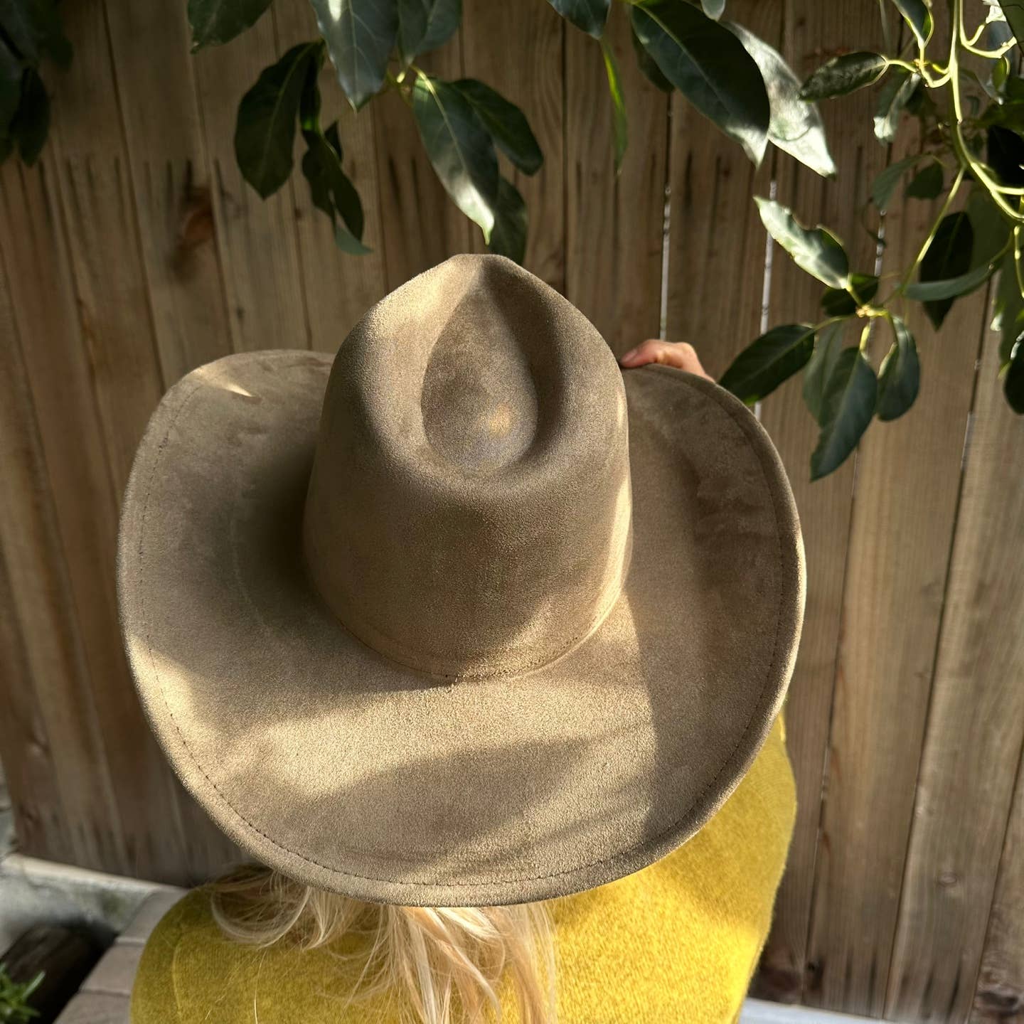 Best seller Vegan Suede Cowboy hat stiff flat brim: Dk Teal / ONE SIZE