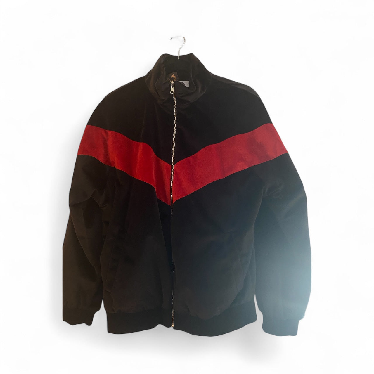 Black with red stripe coat - medium