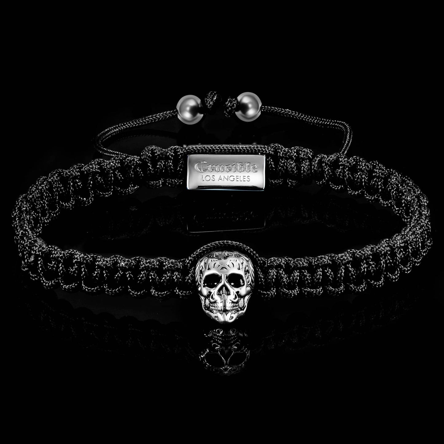 Crucible Skull Nylon Rope Cord Adjustable Bracelet