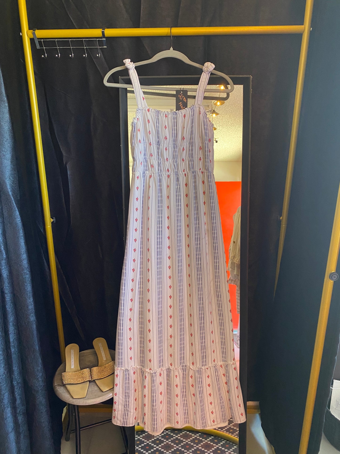 White pattern summer dress