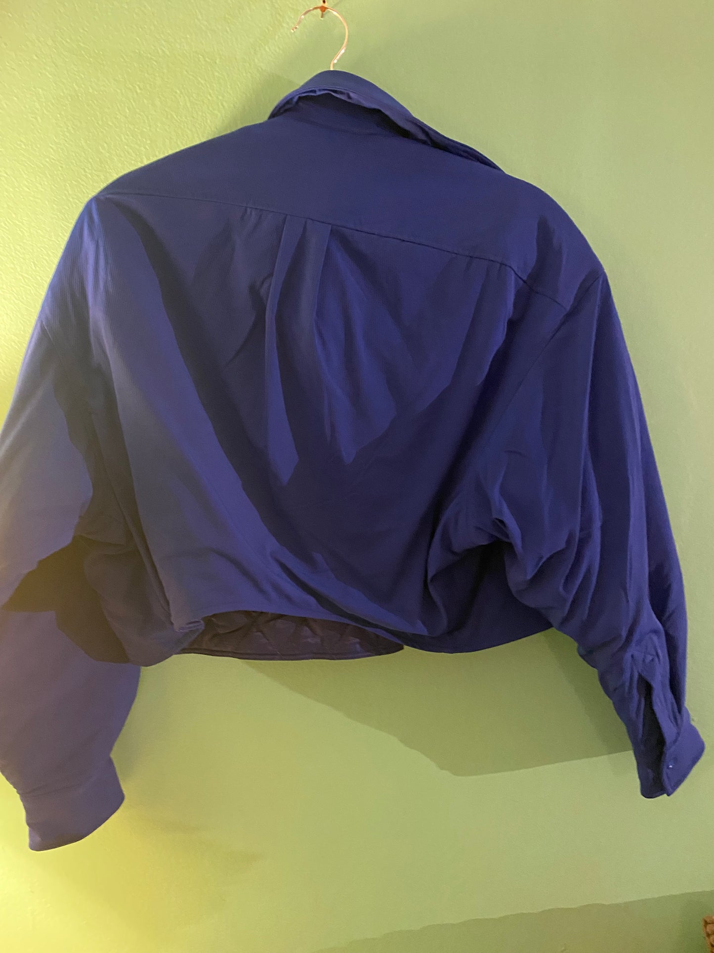 Navy blue cropped coat