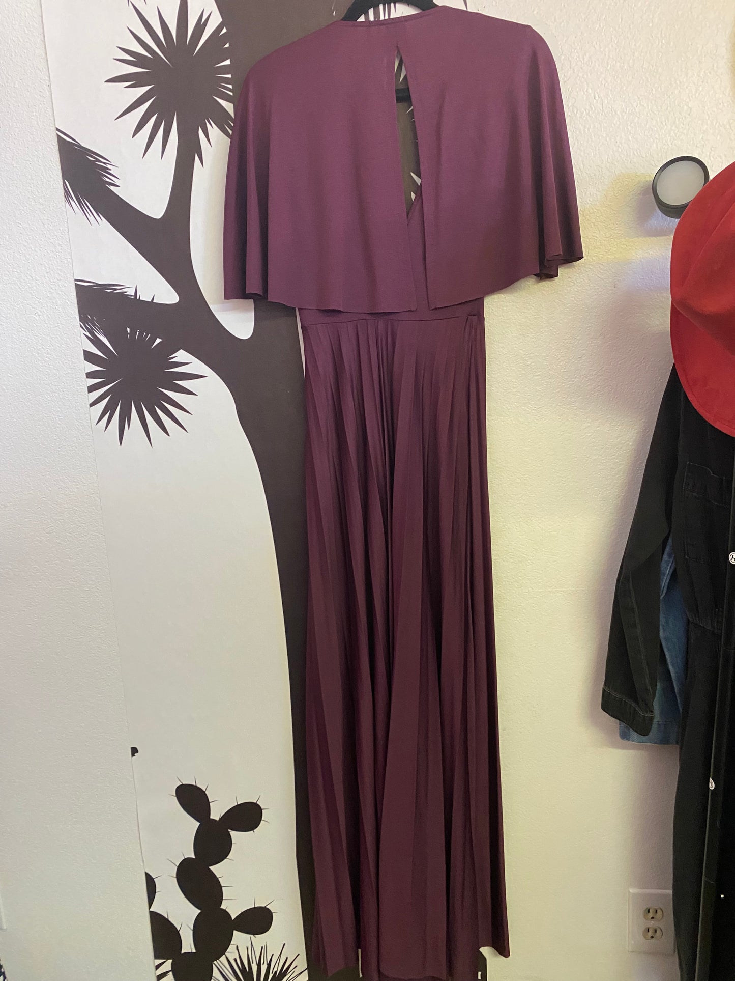 Long burgundy vintage dress