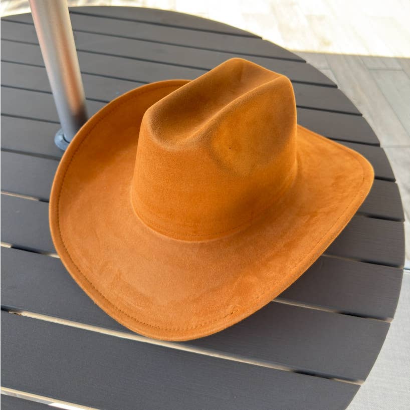 🤠Vegan Suede Cattleman Cowboy Hat: Brown