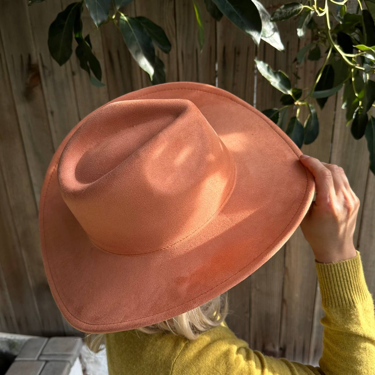 Best seller Vegan Suede Cowboy hat stiff flat brim: Dk Teal / ONE SIZE