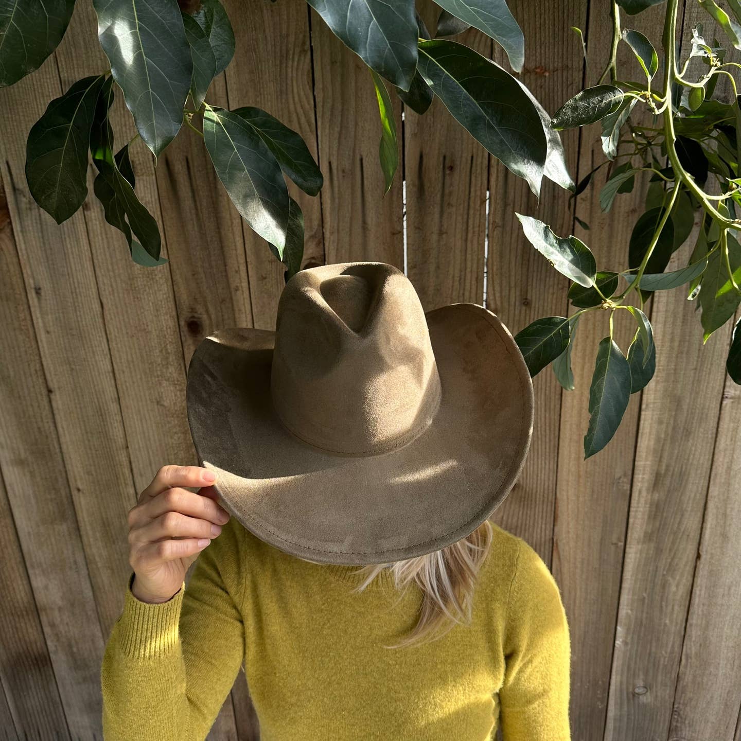 Best seller Vegan Suede Cowboy hat stiff flat brim: Dk Teal / ONE SIZE