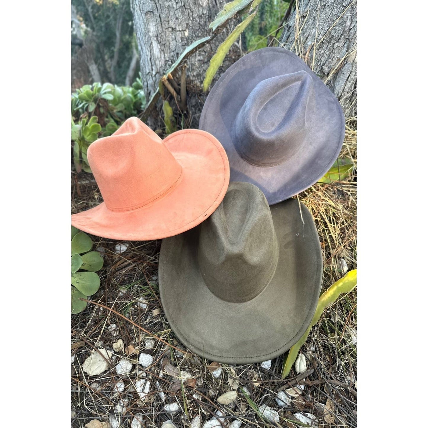 Best seller Vegan Suede Cowboy hat stiff flat brim: Dk Teal / ONE SIZE