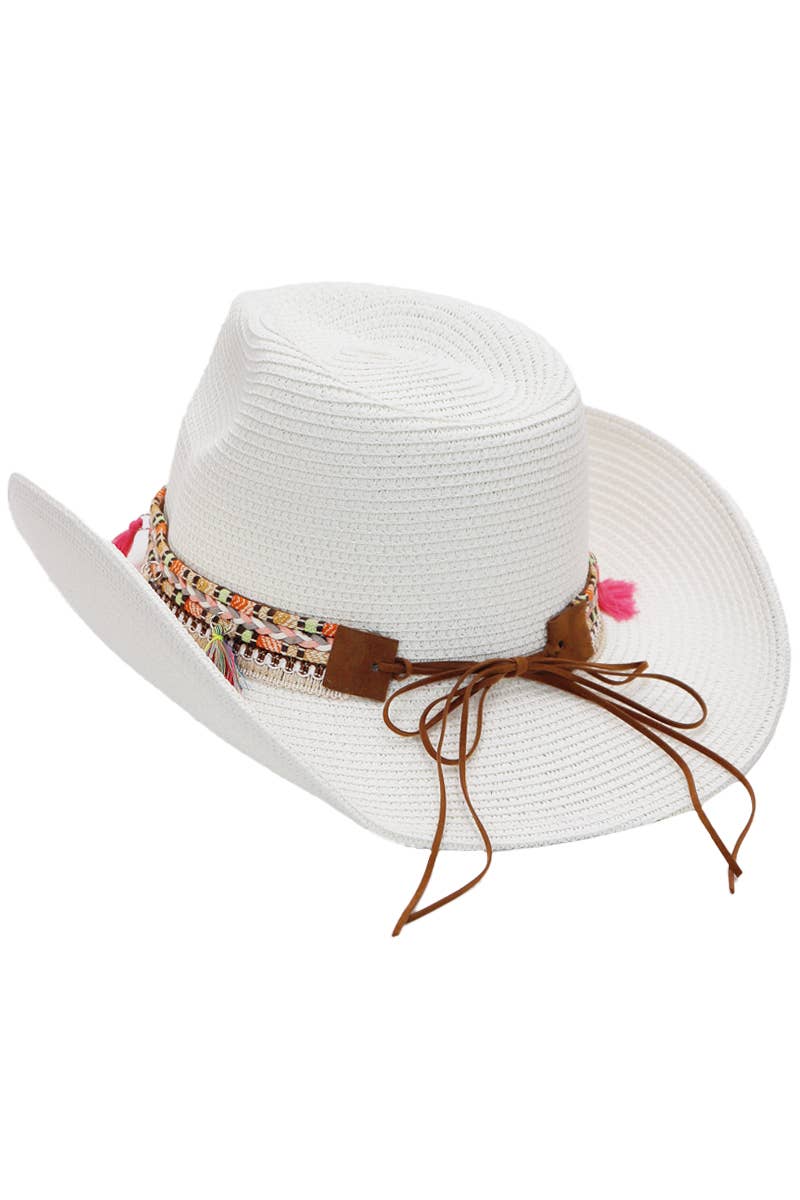 Pink Deco Coastal Cowgirl  Cowboy Hat: Black