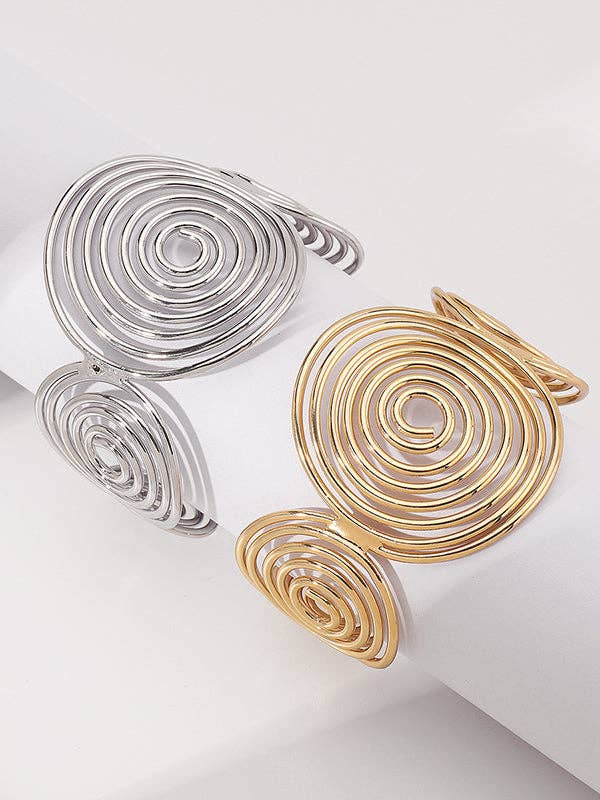 Geometric Ringent Bracelet Accessories: SILVER / One_size
