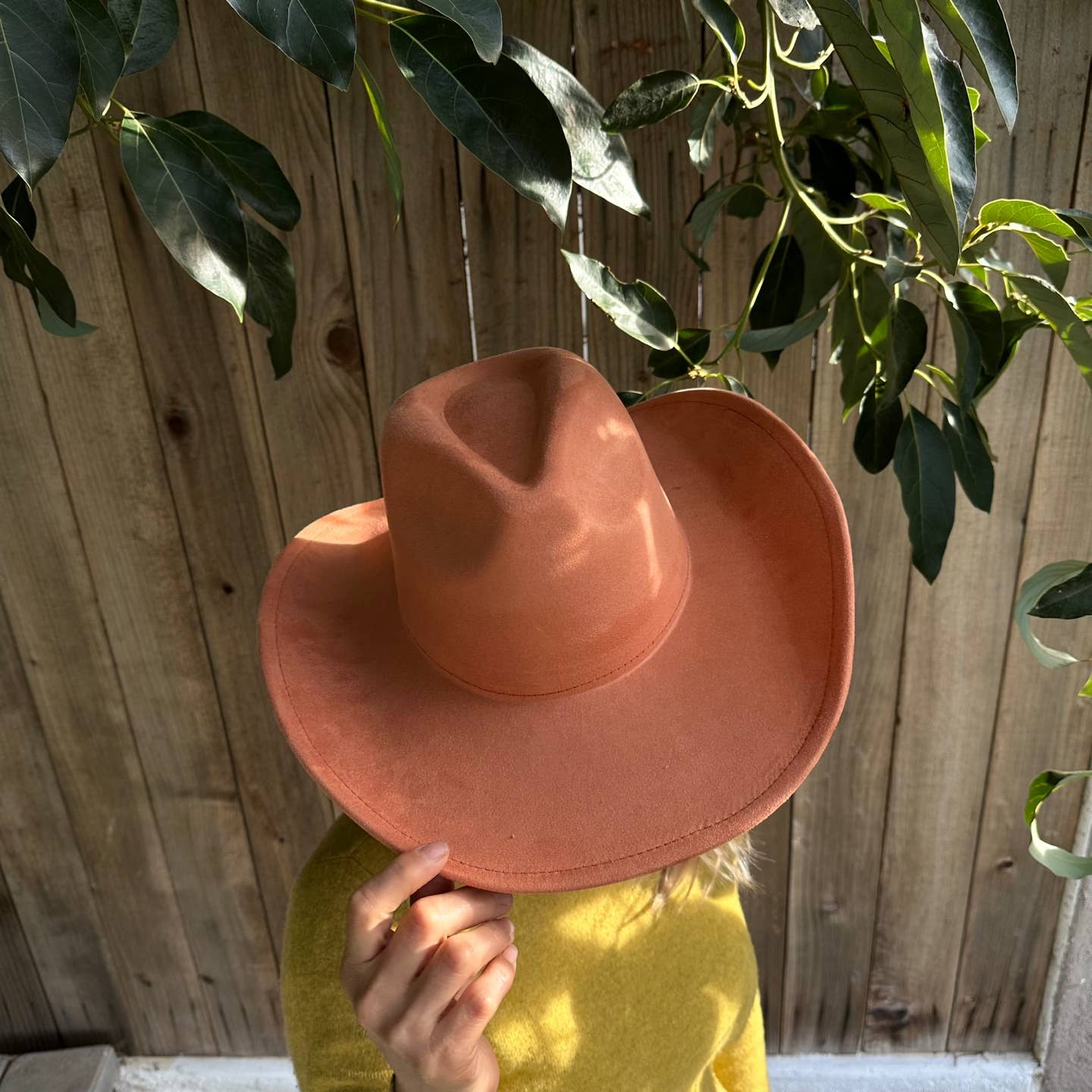 Best seller Vegan Suede Cowboy hat stiff flat brim: Dk Teal / ONE SIZE