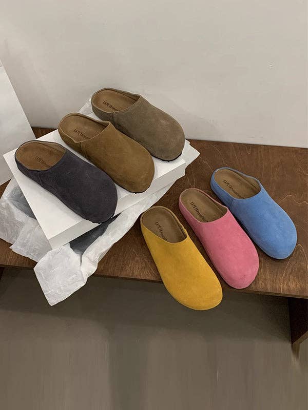 Round-Toe Split-Joint Flat Shoes Slippers&Mules: GINGER / US 8.5 | EU 39 1/3 | UK 6 | CN 40