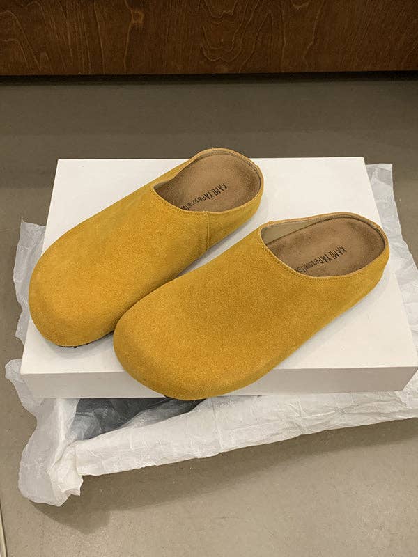 Round-Toe Split-Joint Flat Shoes Slippers&Mules: GINGER / US 8.5 | EU 39 1/3 | UK 6 | CN 40