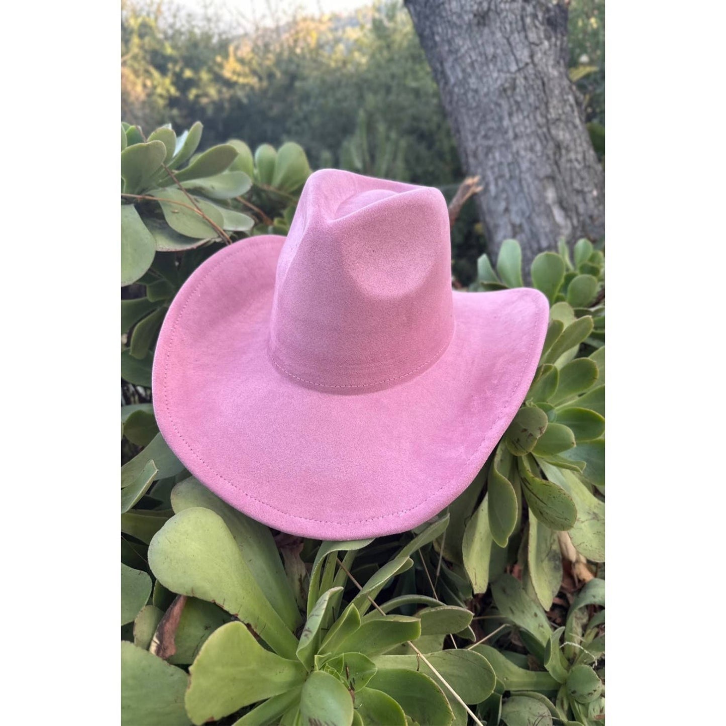 Best seller Vegan Suede Cowboy hat stiff flat brim: Dk Teal / ONE SIZE
