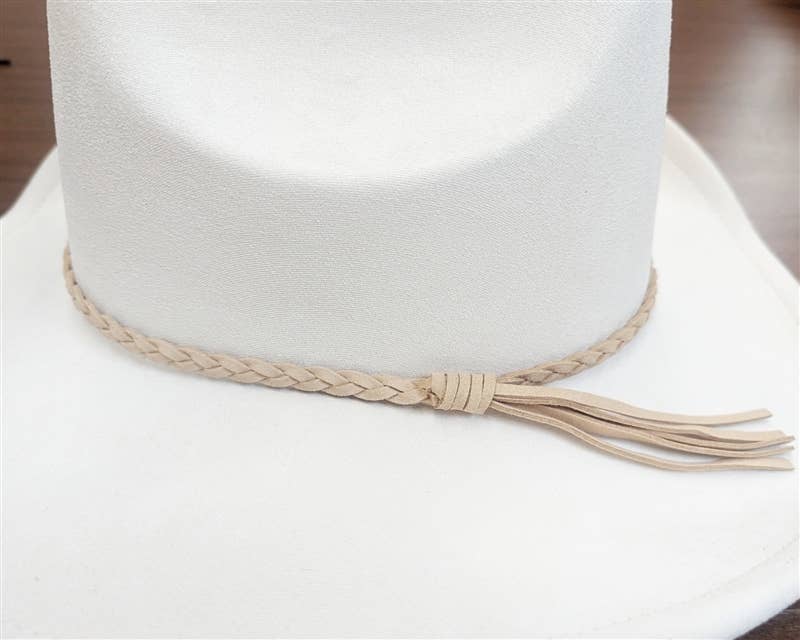 Hat Band - Beige Braided Tassel - Hat Bar Accessories