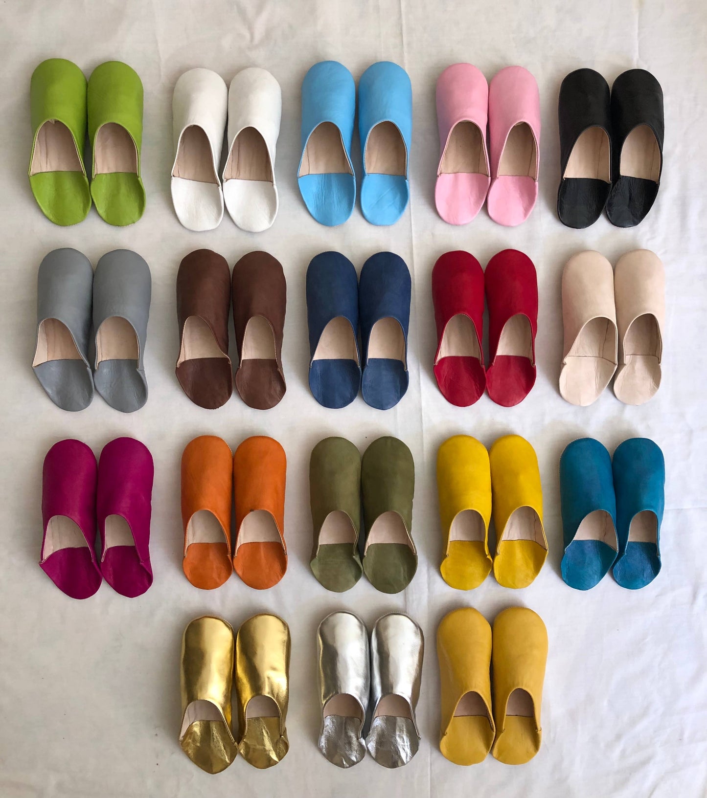 Womens Moroccan Leather Babouche Slippers: Pistachio / UK 6 / US 7.5