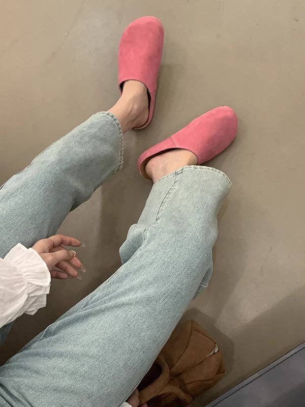 Round-Toe Split-Joint Flat Shoes Slippers&Mules: GINGER / US 8.5 | EU 39 1/3 | UK 6 | CN 40